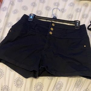 black jean shorts
